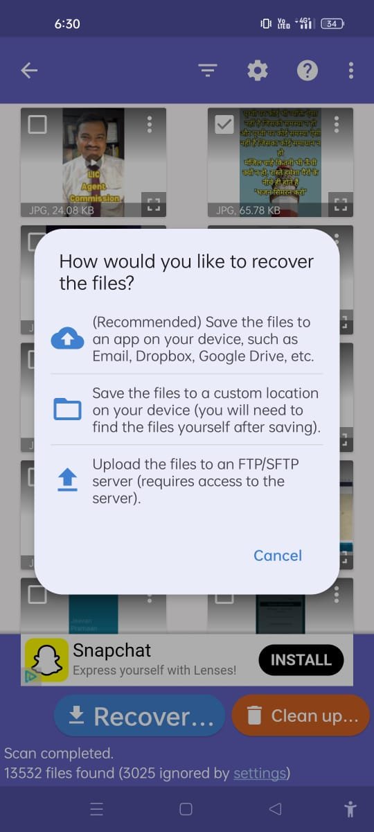 mobile recovery App