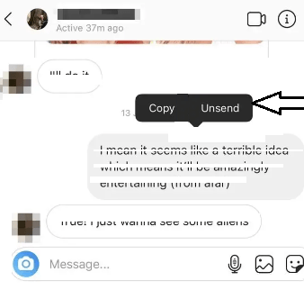 delete kre instagram massage 