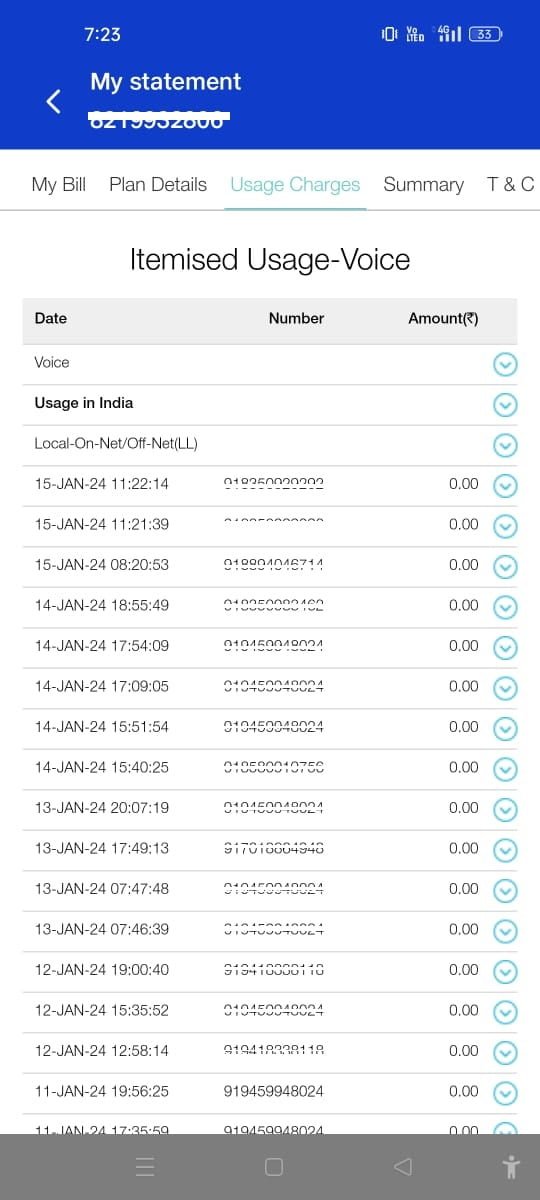 Jio Number Call Details call history