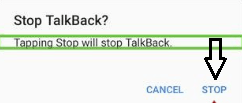 Talkback off botton