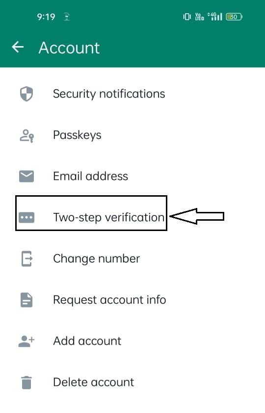 WhatsApp two step verification