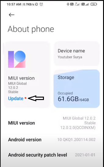 phone update kre