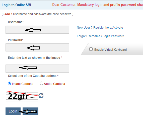 SBI login kare
