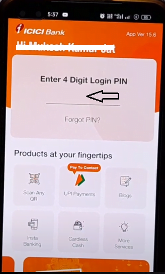 icici app login