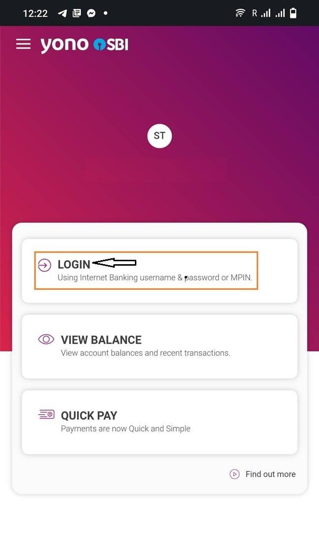 sbi app login