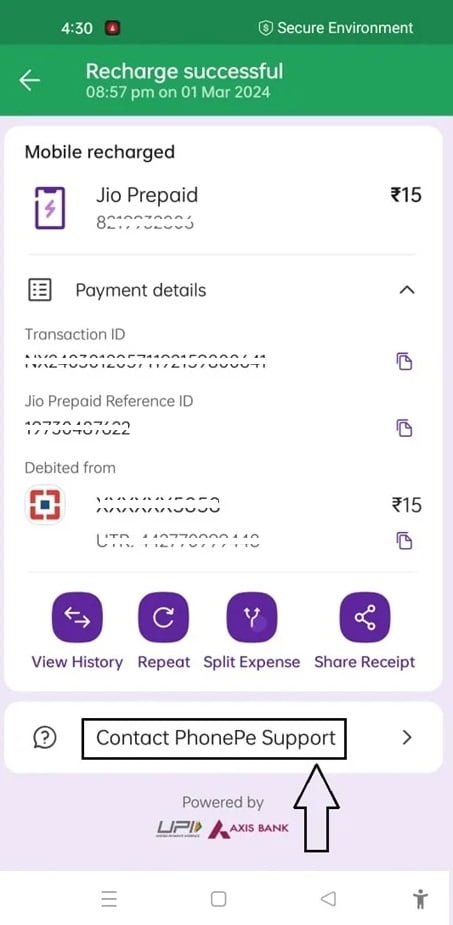 Contact PhonePe Support