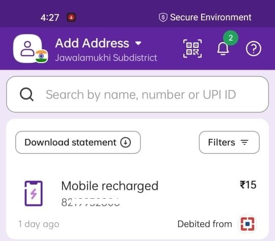 Phonepe App history details