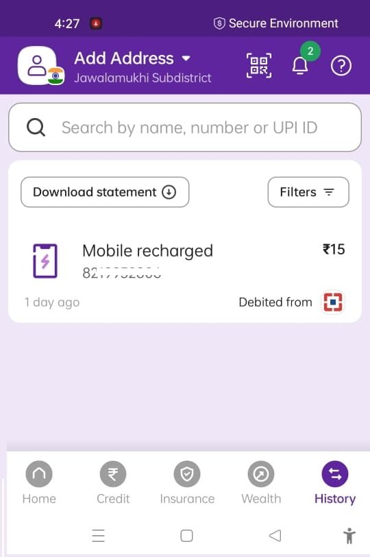 Phonepe history details