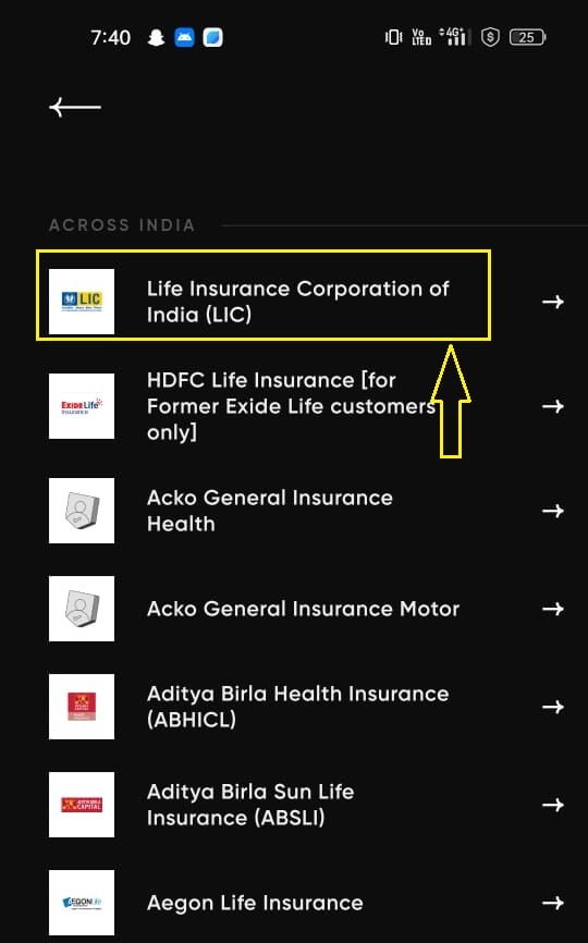 cred lic payment