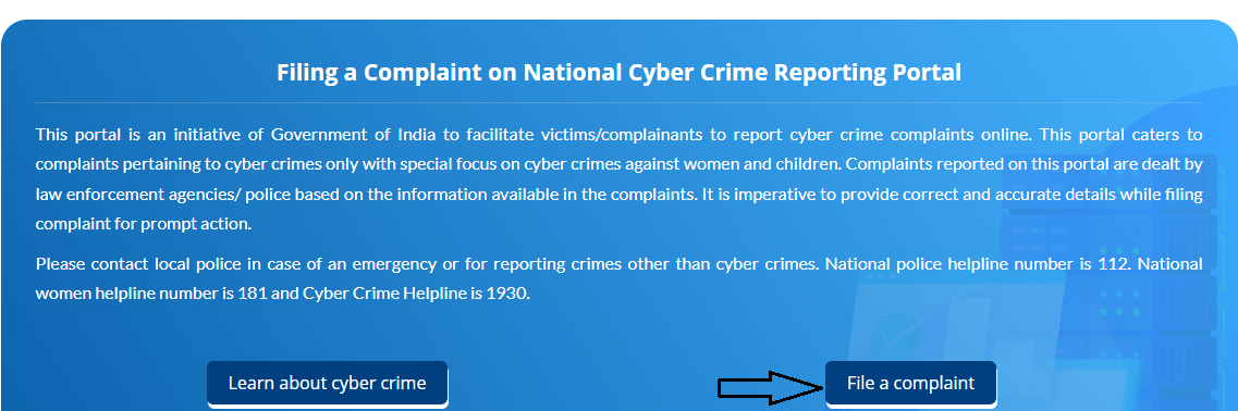 Cyber Crime Complaint file a complaint