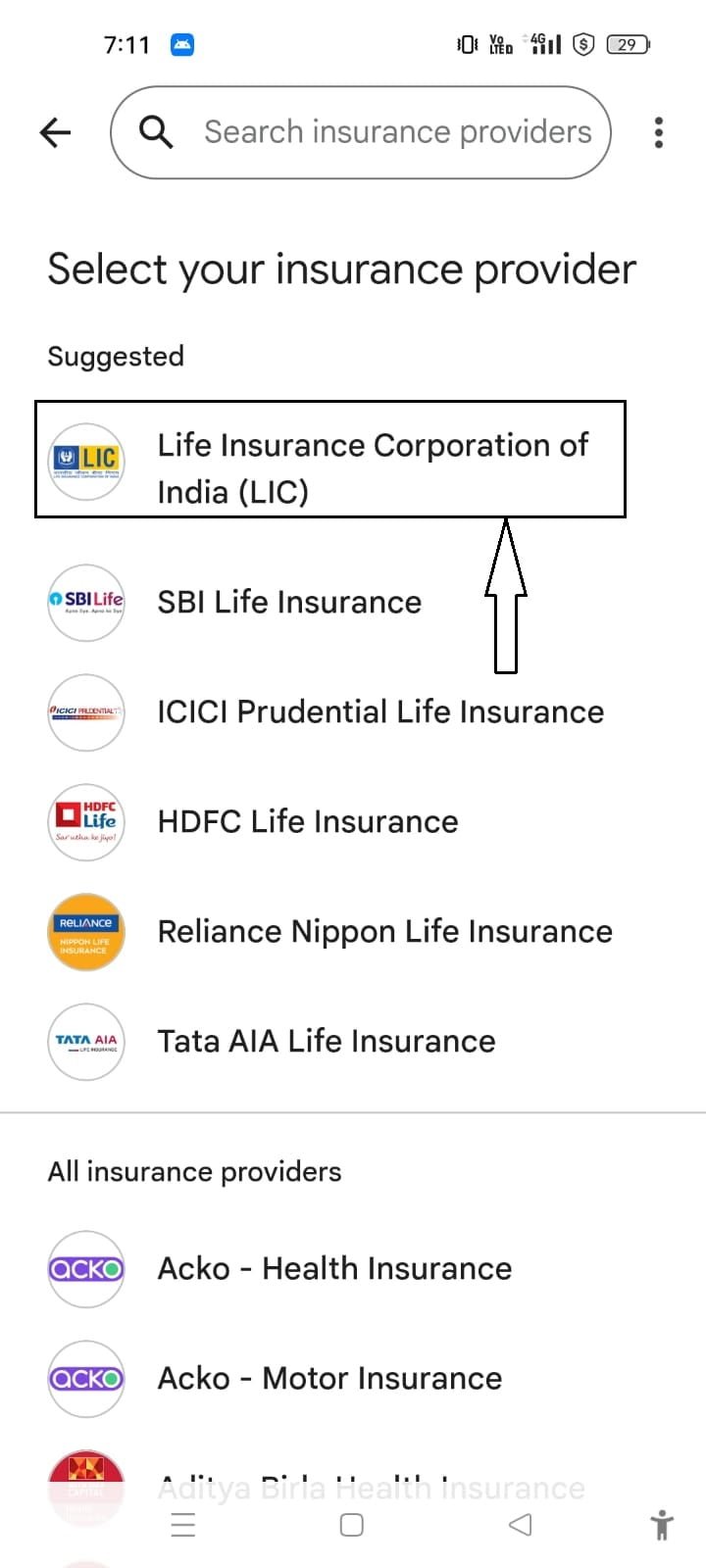 google pay lic