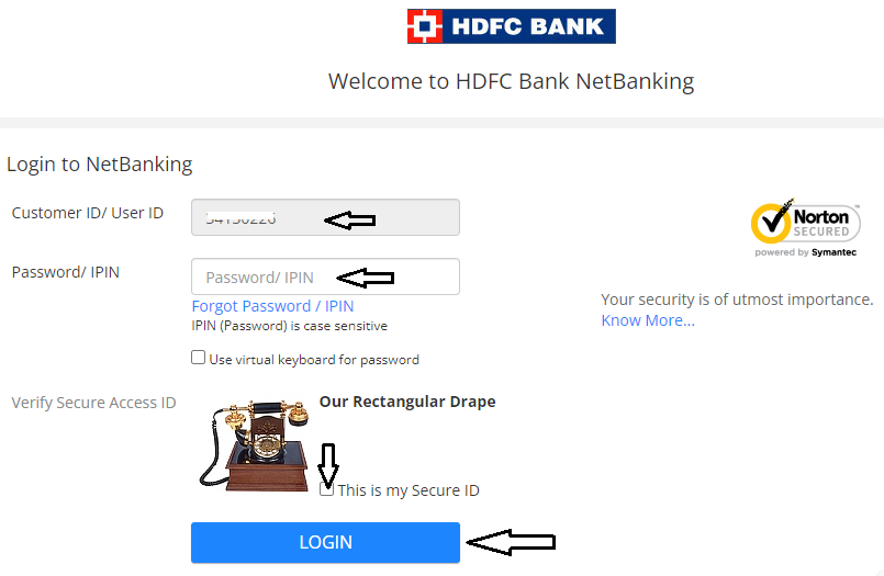 hdfc login