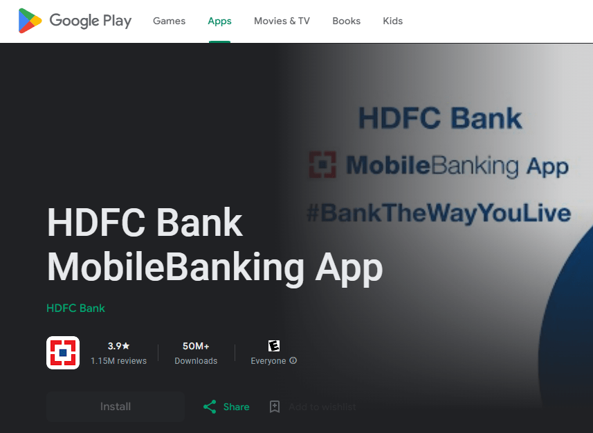 hdfc mobile app