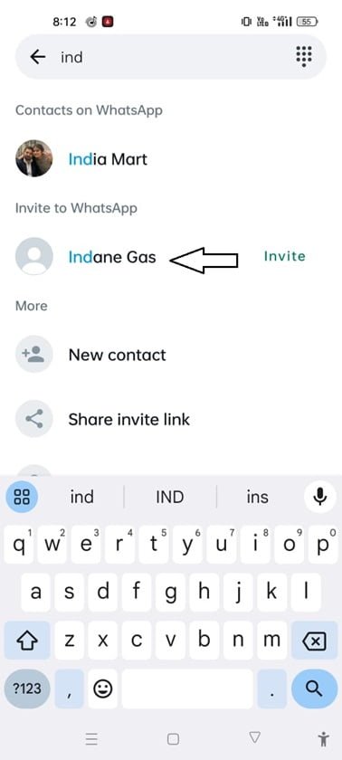 indane gas whatsapp