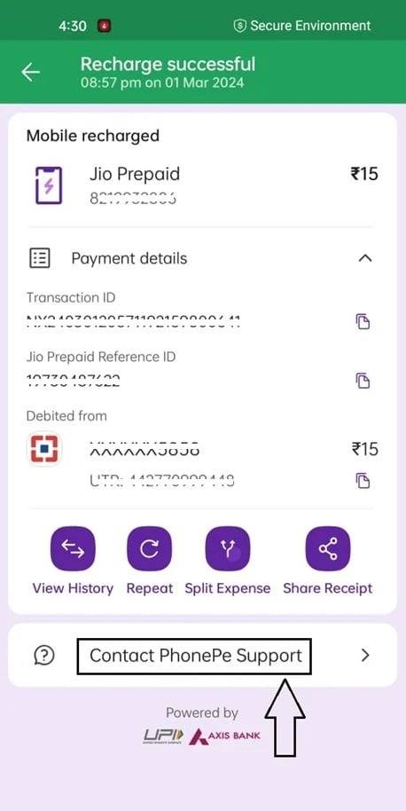 PhonePe transaction