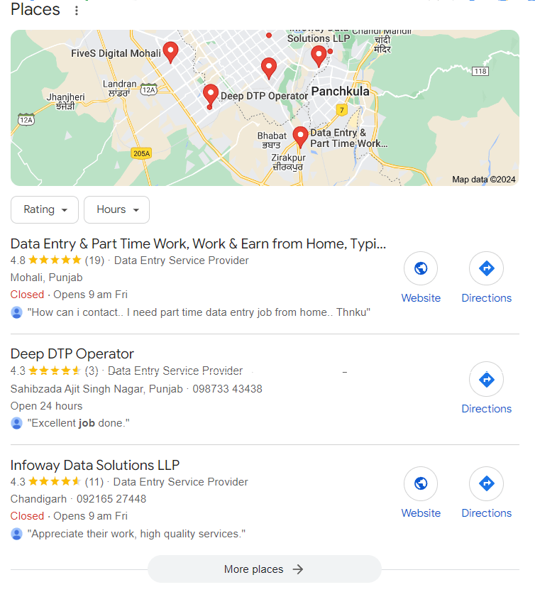 data entry job location