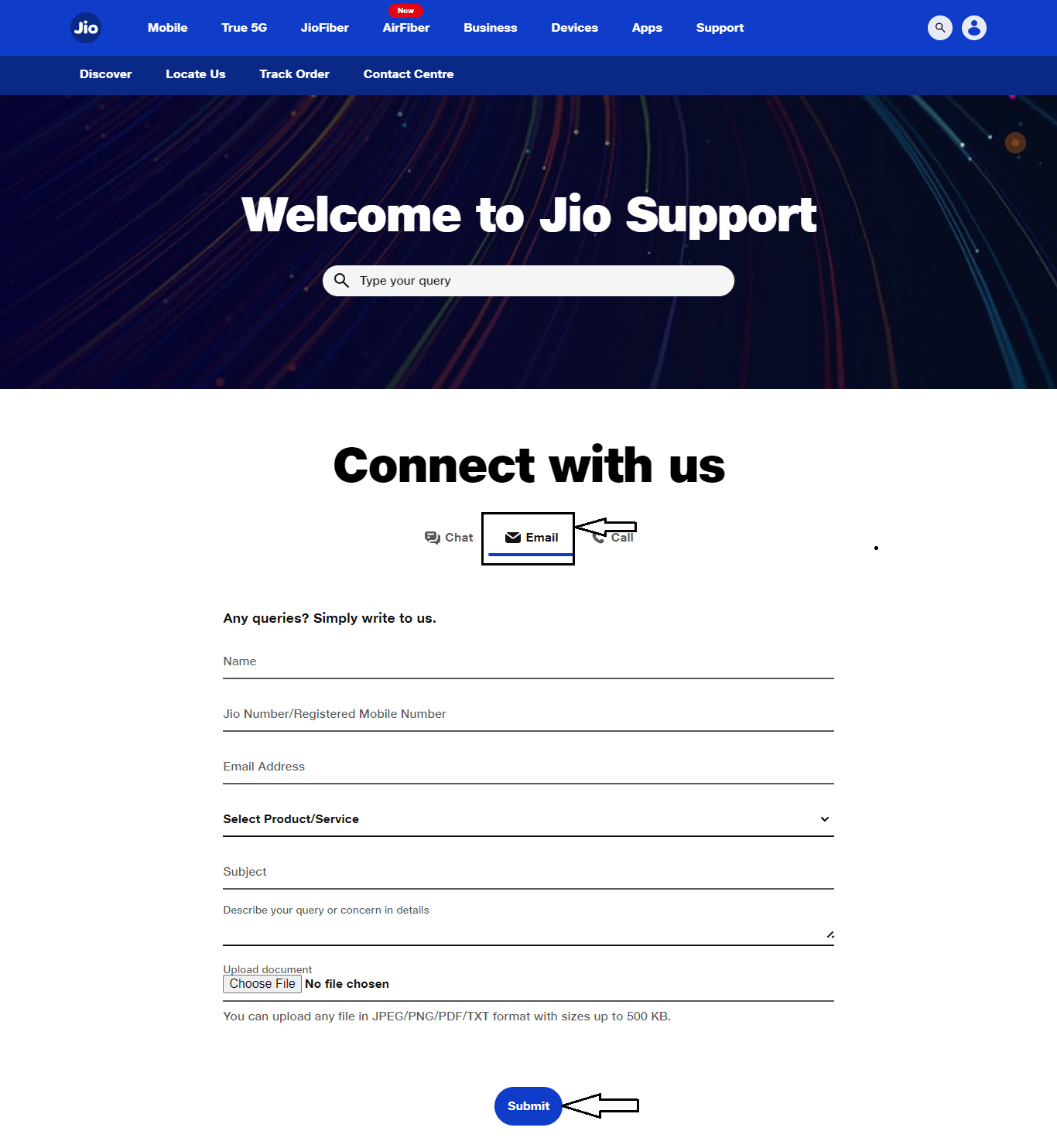 Block Jio Number Through Email