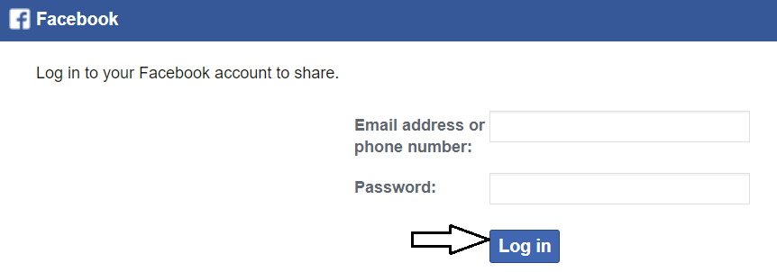 Facebook login