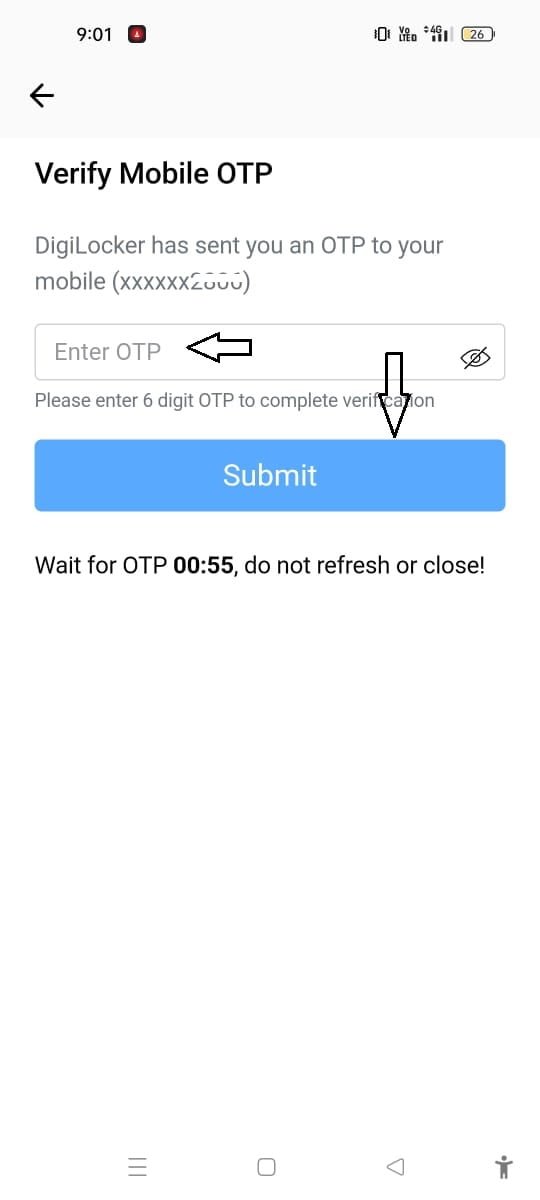 digilocker otp