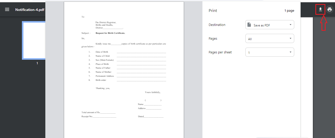 Haryana Birth Certificate Download