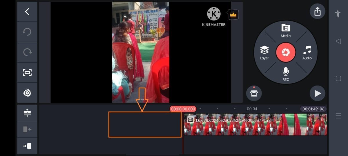 kinemaster Unnecessary part delete