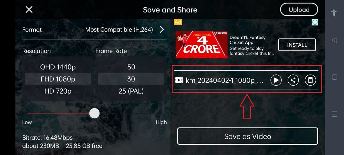 kinemaster video save