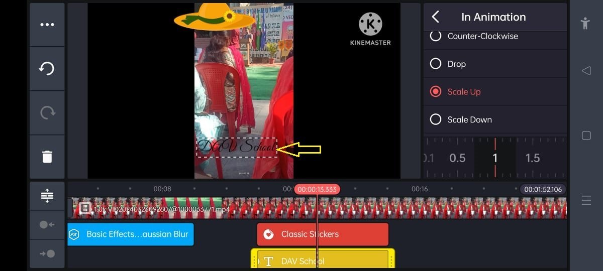 kinemaster animation select option