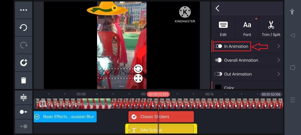 kinemaster animation select