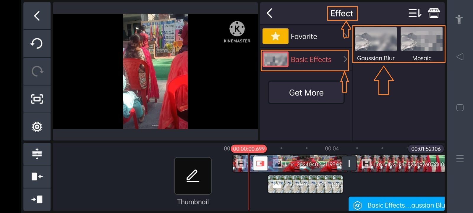 kinemaster basic effect
