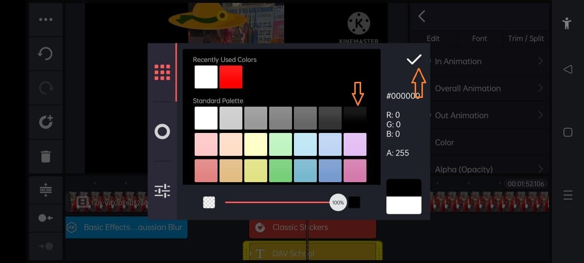 kinemaster color