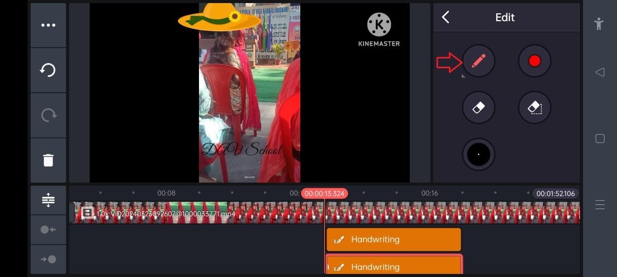 kinemaster handwriting select