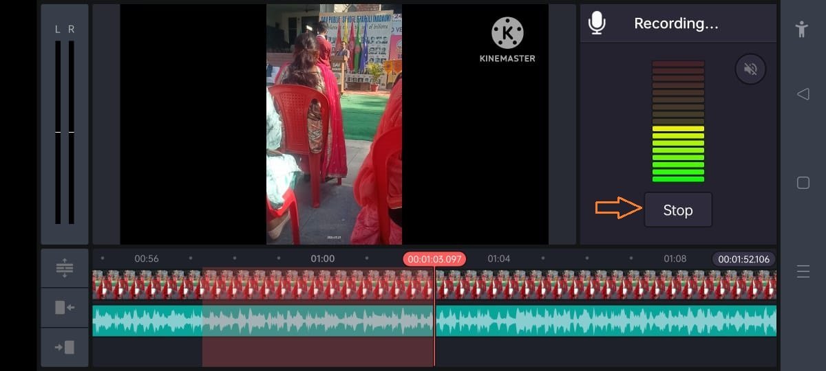 kinemaster mic stop