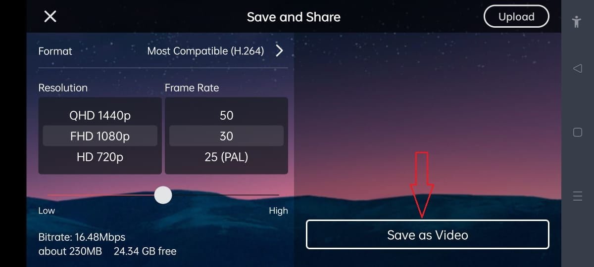 kinemaster save as video