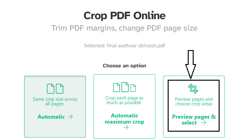 pdf editor preview pages & select