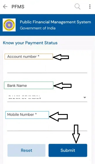 umang app pfms status