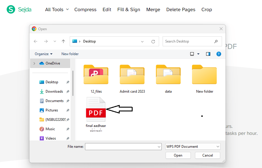upload aadhar pdf