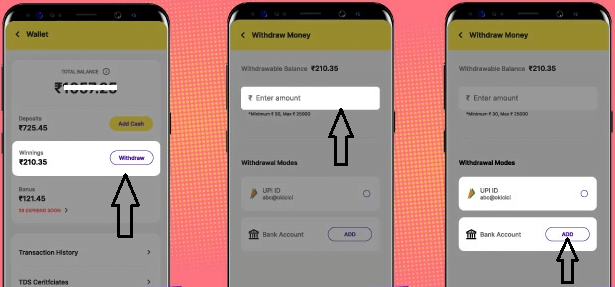 zupee app Withdraw money