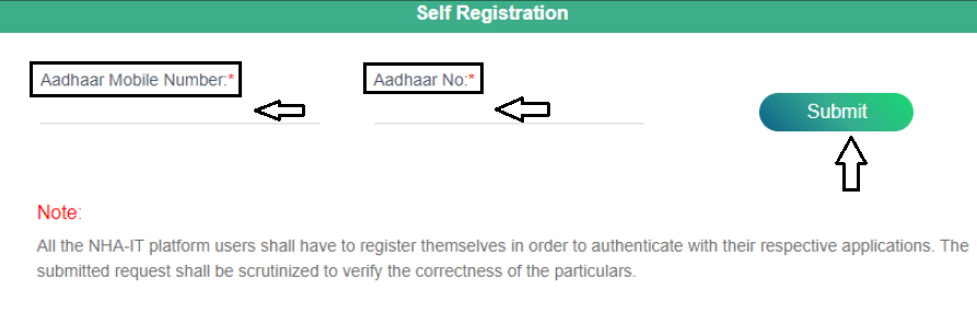 Ayushman Self Registration Form
