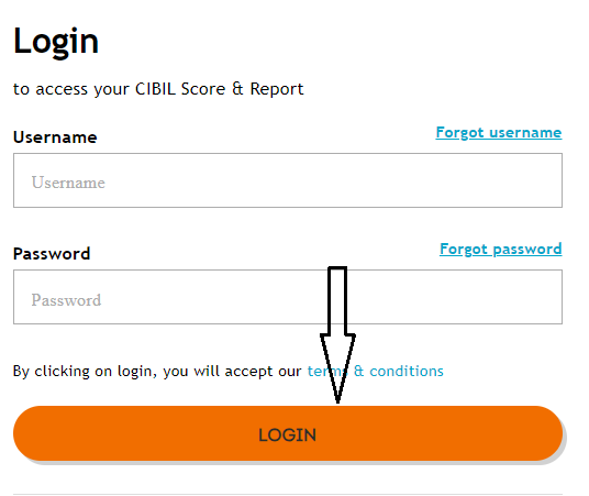 CIBIL Score Login Form