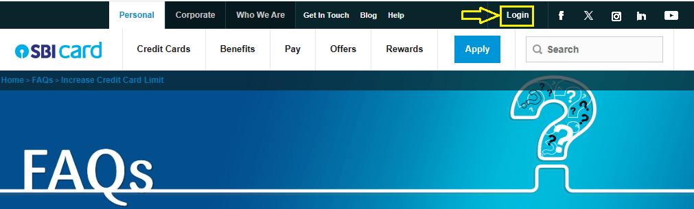 SBI Credit Card Limit Increase