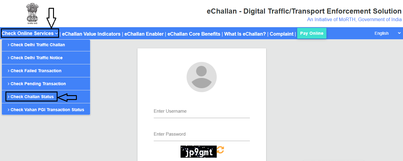 e-challan Status 