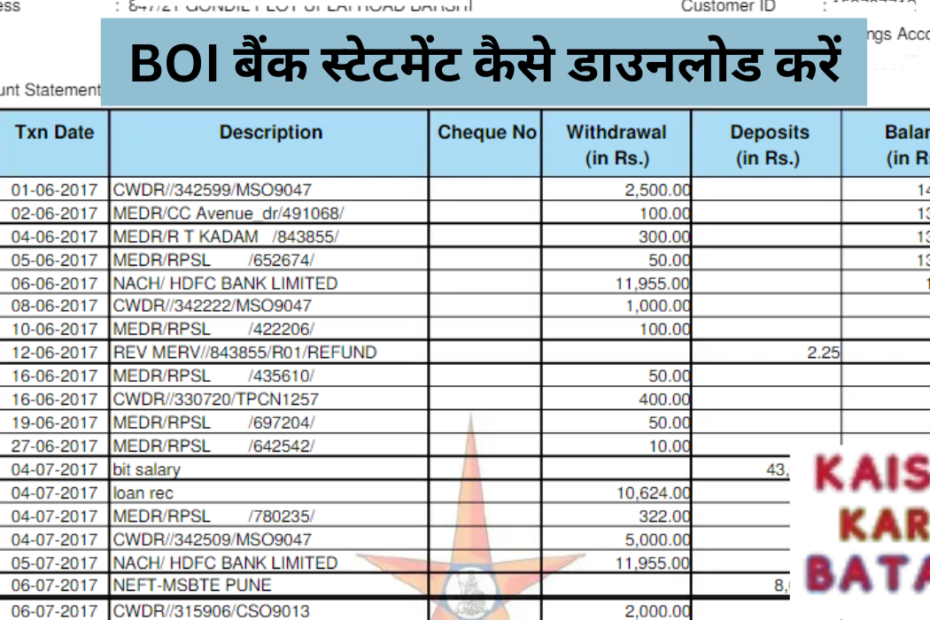 BOI Statement Download