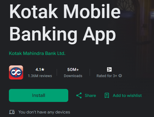 Kotak Mobile App