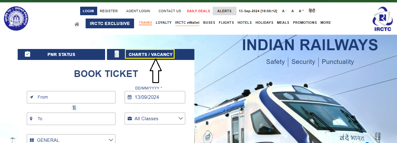 Check Vacant Seats Train