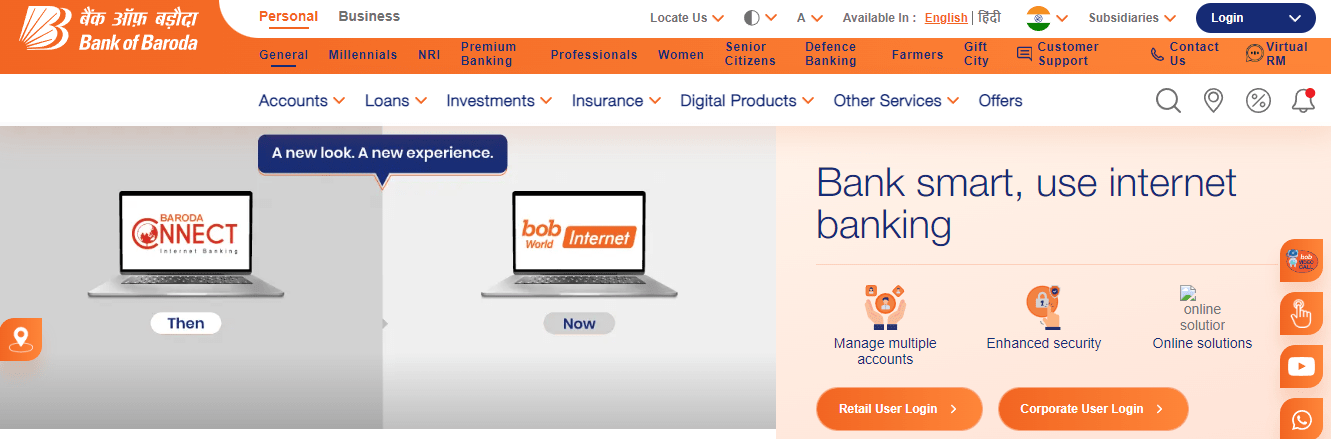 BOB Net Banking Registration