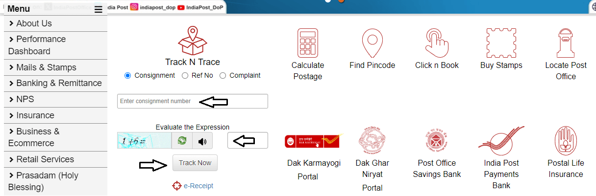 Speed Post Track Kare Online 