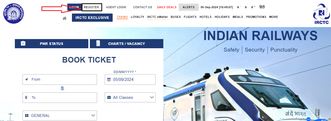 Vande Bharat Train Ticket Booking