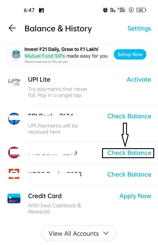 Check bank Balance Indian bank UPI