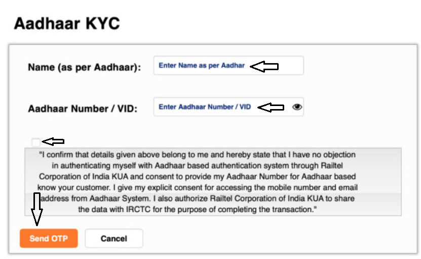 Link IRCTC Account KYC