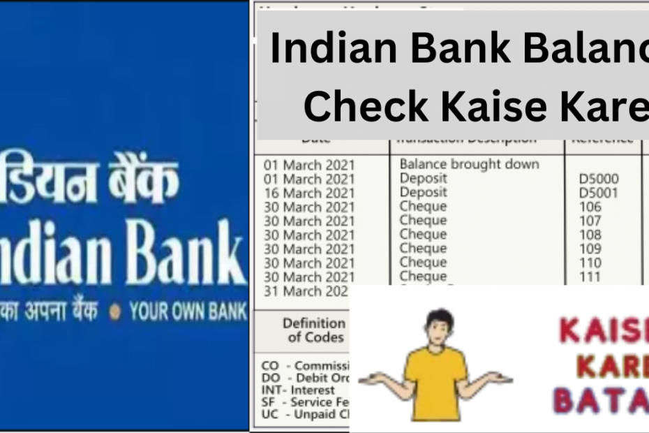 Indian Bank Balance Check